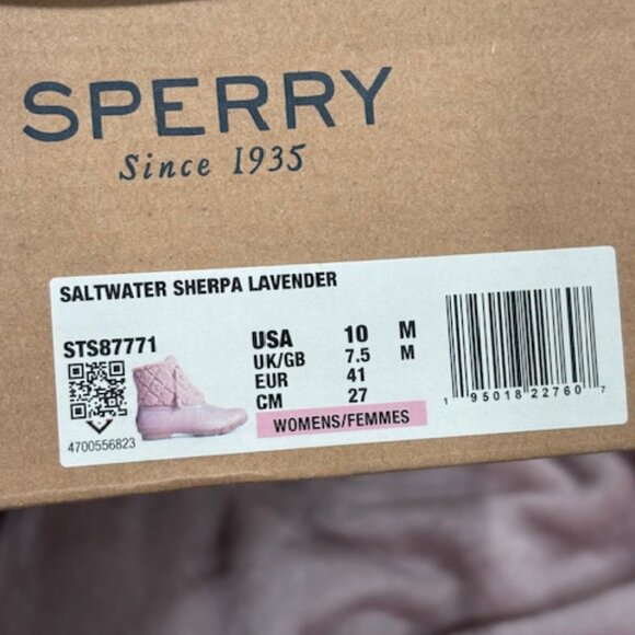SPERRY SALTWATER DUCK BOOTS LAVENDER PURPLE SIZE 10 WOMEN'S NIB - Picture 13 of 13